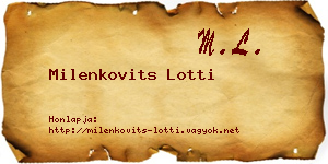 Milenkovits Lotti névjegykártya